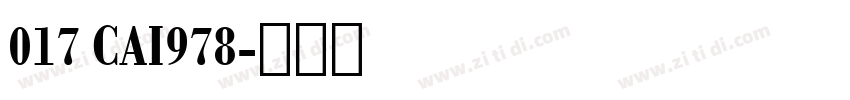 017 CAI978字体转换